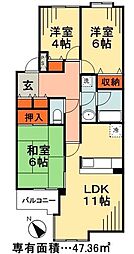 リズ市川平田 3LDKの間取図画像