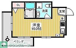 両国武蔵野マンション ワンルームの間取図画像