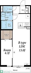 リブリ・ウッドストック 1LDKの間取図画像