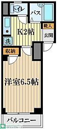 コーポシノハラ 1Kの間取図画像