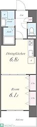 ライツ福助 1DKの間取図画像