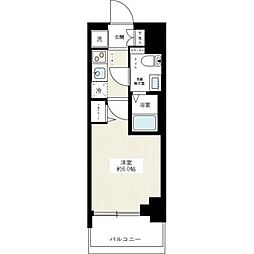 AZESTアオト2 1Kの間取図画像