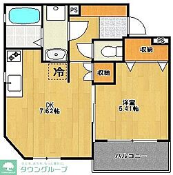 ラ・ポール 1LDKの間取図画像