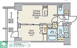 CRESTCOURT蔵前STATIONFRONT 1LDKの間取図画像