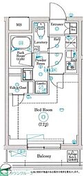 MINDお花茶屋 1Kの間取図画像
