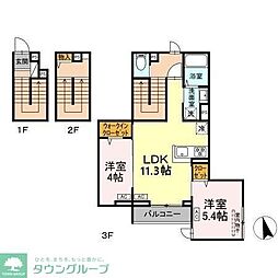 セレスティア堀切 2LDKの間取図画像