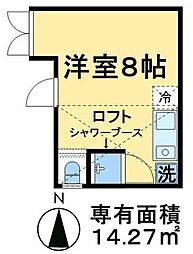 ビィクトワール千住 ワンルームの間取図画像