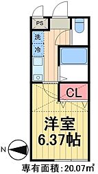 レジデンス田端 1Kの間取図画像
