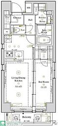 アクサス錦糸町 1LDKの間取図画像
