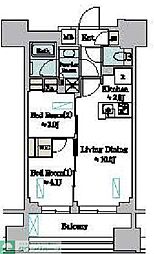 Brillia ist 墨田曳舟 2LDKの間取図画像