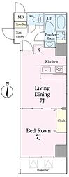 フレールコート錦糸公園 1LDKの間取図画像