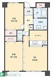 小松川チェリーガーデン1号棟 2DKの間取図画像