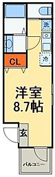 GLADI京成小岩 ワンルームの間取図画像