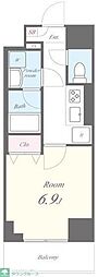 イートアパートメントヴェリタス 1LDKの間取図画像