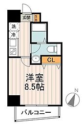 レーヴ東京イーストフェルクルール 1Kの間取図画像