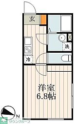 Paradis北千住 1Kの間取図画像