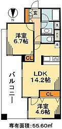 LANAITGARDEN 2LDKの間取図画像