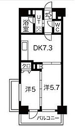 アクトヒルズ金町 2DKの間取図画像