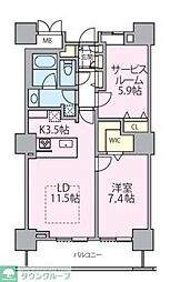 ロイヤルパークスタワー南千住 1SLDKの間取図画像