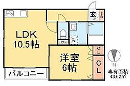 Forest高砂1 1LDKの間取図画像