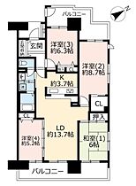 URヴェルディール市川南  ｜ 千葉県市川市市川南2丁目（賃貸マンション4LDK・4階・99.31㎡） その2