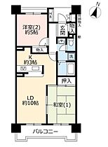 UR大久保  ｜ 千葉県習志野市本大久保2丁目（賃貸マンション2LDK・2階・57.55㎡） その2