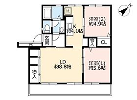 UR高洲第一  ｜ 千葉県千葉市美浜区高洲3丁目（賃貸マンション2LDK・3階・56.65㎡） その2