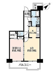UR都市機構ウインズタウン稲毛海岸4棟 1LDKの間取図画像