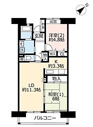 グリーンプラザ幕張3号棟 2LDKの間取図画像