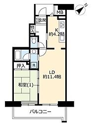UR都市機構浦安マリナイースト21望海の街2号棟 1LDKの間取図画像