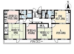 UR千葉ニュータウン高花団地1-6-6 4LDKの間取図画像