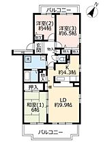 URアクティ佐貫  ｜ 茨城県龍ケ崎市佐貫町（賃貸マンション3LDK・2階・74.84㎡） その2