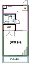 東京メトロ丸ノ内線 東高円寺駅 徒歩7分の賃貸マンション 2階1Kの間取り
