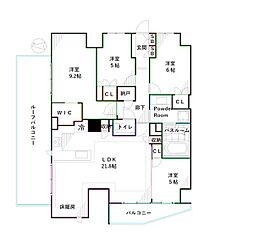 東京メトロ丸ノ内線 方南町駅 徒歩3分の賃貸マンション 13階4LDKの間取り