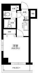 都営大江戸線 西新宿五丁目駅 徒歩2分の賃貸マンション 2階1Kの間取り