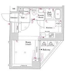 アクサス中野レジデンス ワンルームの間取図画像