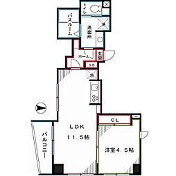 中野レジデンス壱番館 1LDKの間取図画像