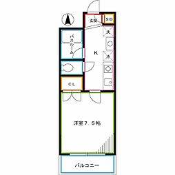 パティオ中野 1Kの間取図画像