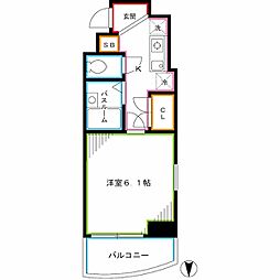 フォルトゥナ新中野 1Kの間取図画像