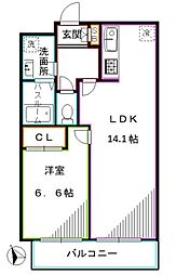 ソフィア中落合 1LDKの間取図画像