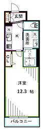 ブレス北新宿 1Kの間取図画像