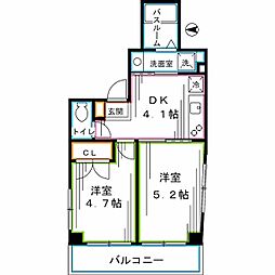 M'sCortASAGAYA 2DKの間取図画像