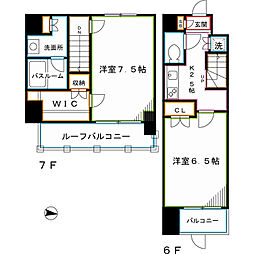 ルーブル中野坂上伍番館 2Kの間取図画像