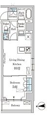 パークアクシス新宿西落合 1LDKの間取図画像