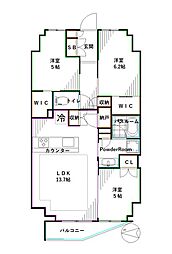 ディームス方南町 2SLDKの間取図画像