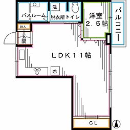 阿佐谷パールマンション 1LDKの間取図画像