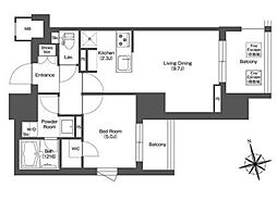 LIBRGRANT西新宿WEST 1LDKの間取図画像