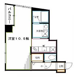 プルメリア ワンルームの間取図画像