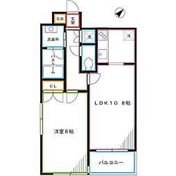 リリエンベルグ弐番館 1LDKの間取図画像