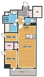 クレストコート東中野 2LDKの間取図画像